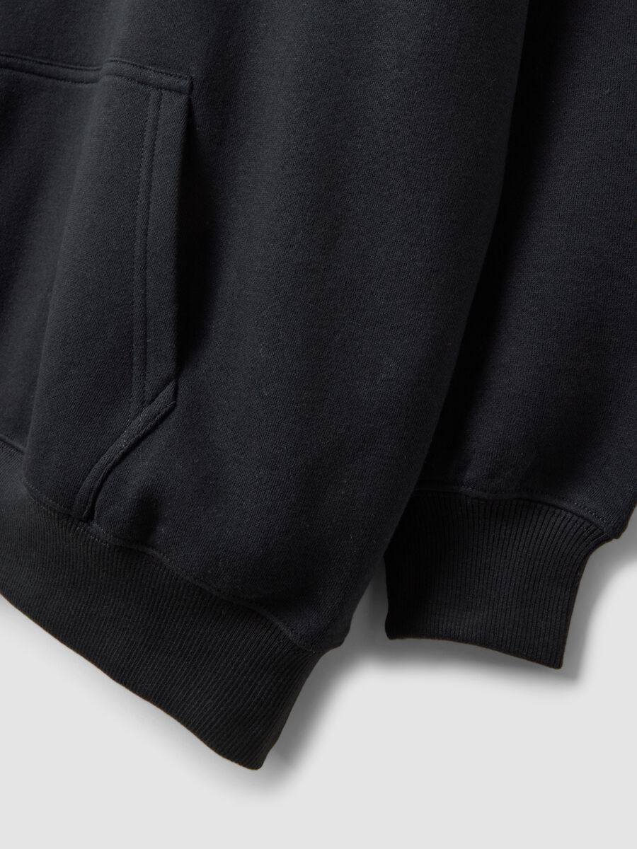 Black cotton-blend hoodie with Brooklyn Nets print_1