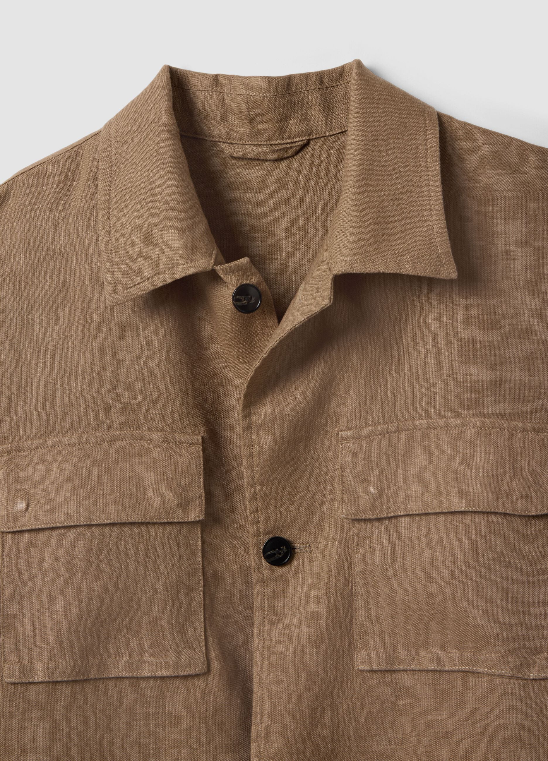 Brown pure linen blazer regular fit