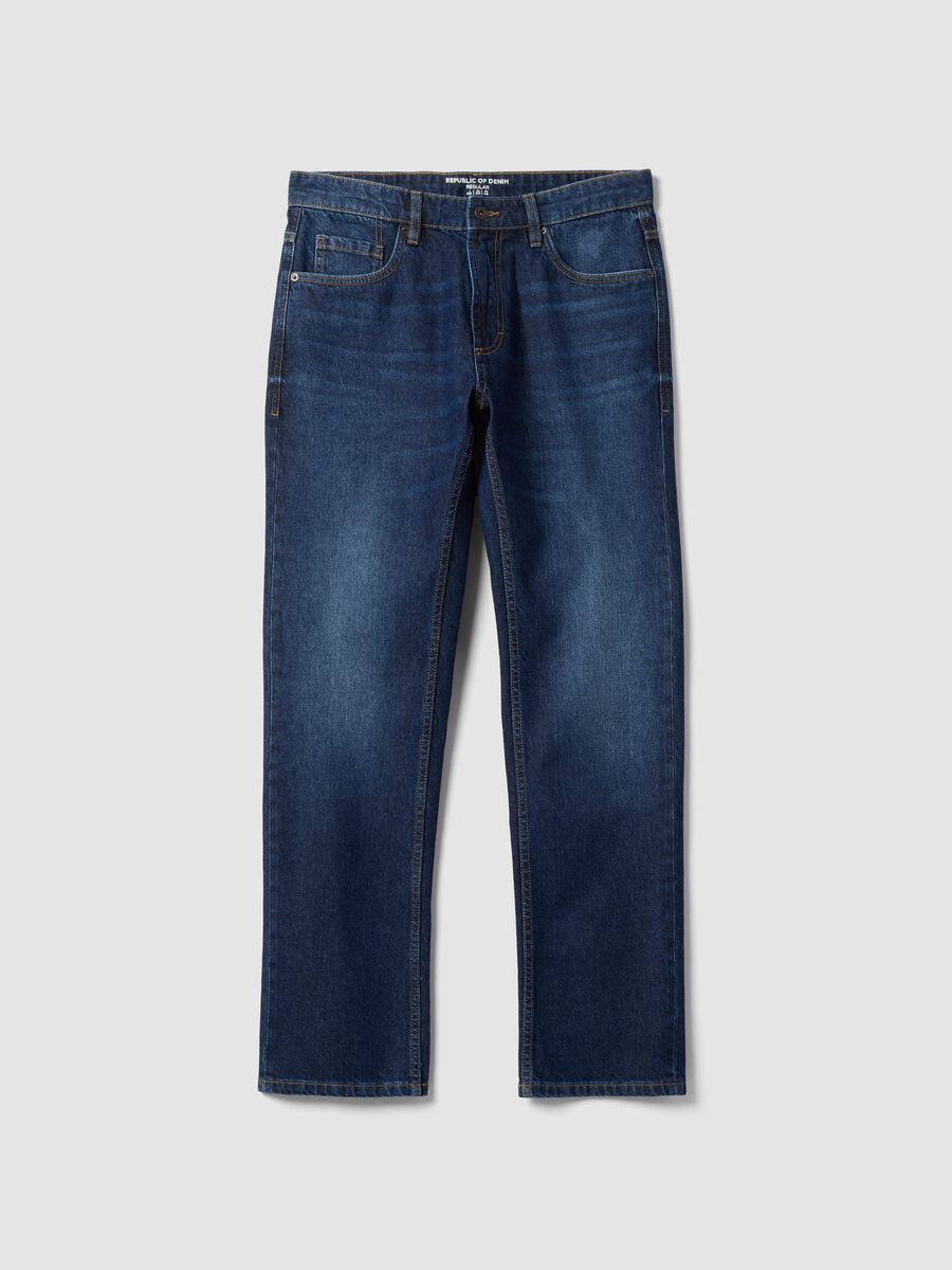 Regular fit denim jeans in pure cotton_4