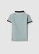 Regular fit boys' light blue stretch cotton polo with embroidery_1