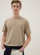 Beige regular-fit short-sleeve T-shirt with Henley neckline_0