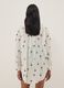 White pure organic cotton kaftan with palm print_3