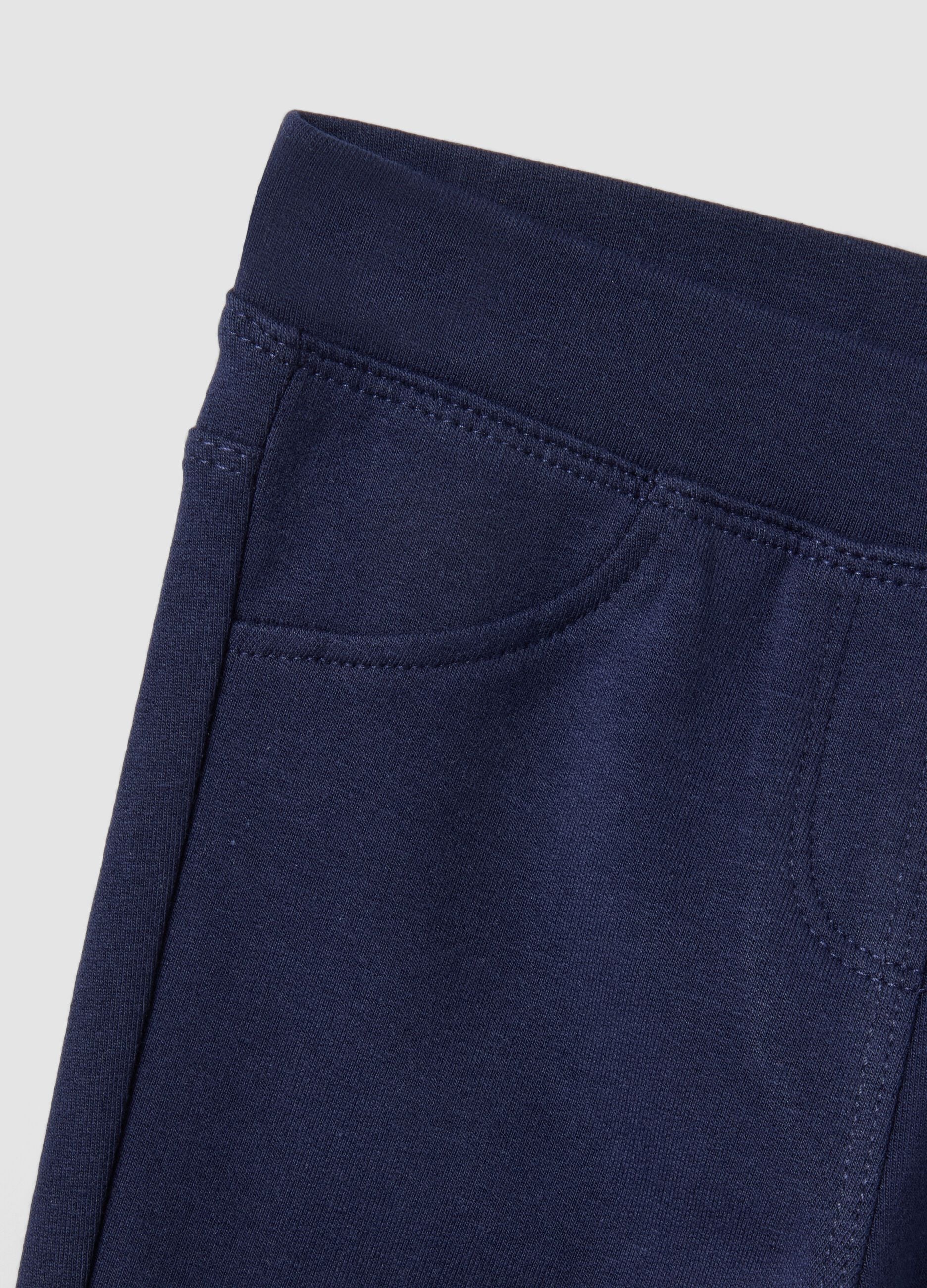 Girls&rsquo; blue organic stretch cotton flared trousers