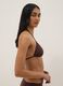 Brown triangle bikini top in stretch fabric_3