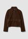 Brown Genuine Leather Blazer with Regular Fit and Classic Lapels_4