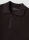 Maglia marrone in puro cotone con colletto polo over fit_5