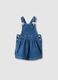 Blue denim regular fit dungaree dress for girl_0