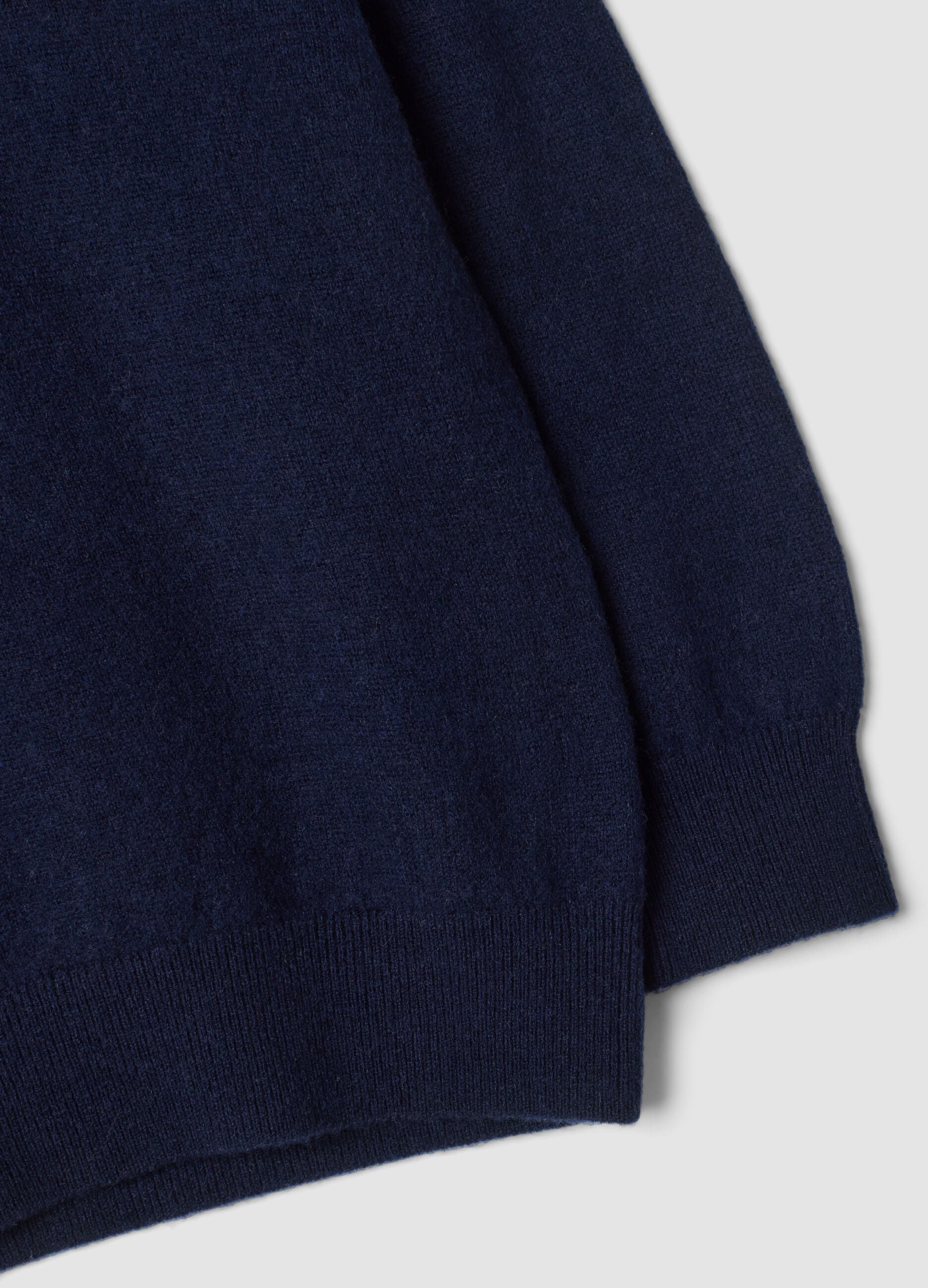 Blue pure wool long-sleeve jumper, regular fit