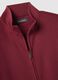 Red cotton blend regular fit hoodie with full zip_5