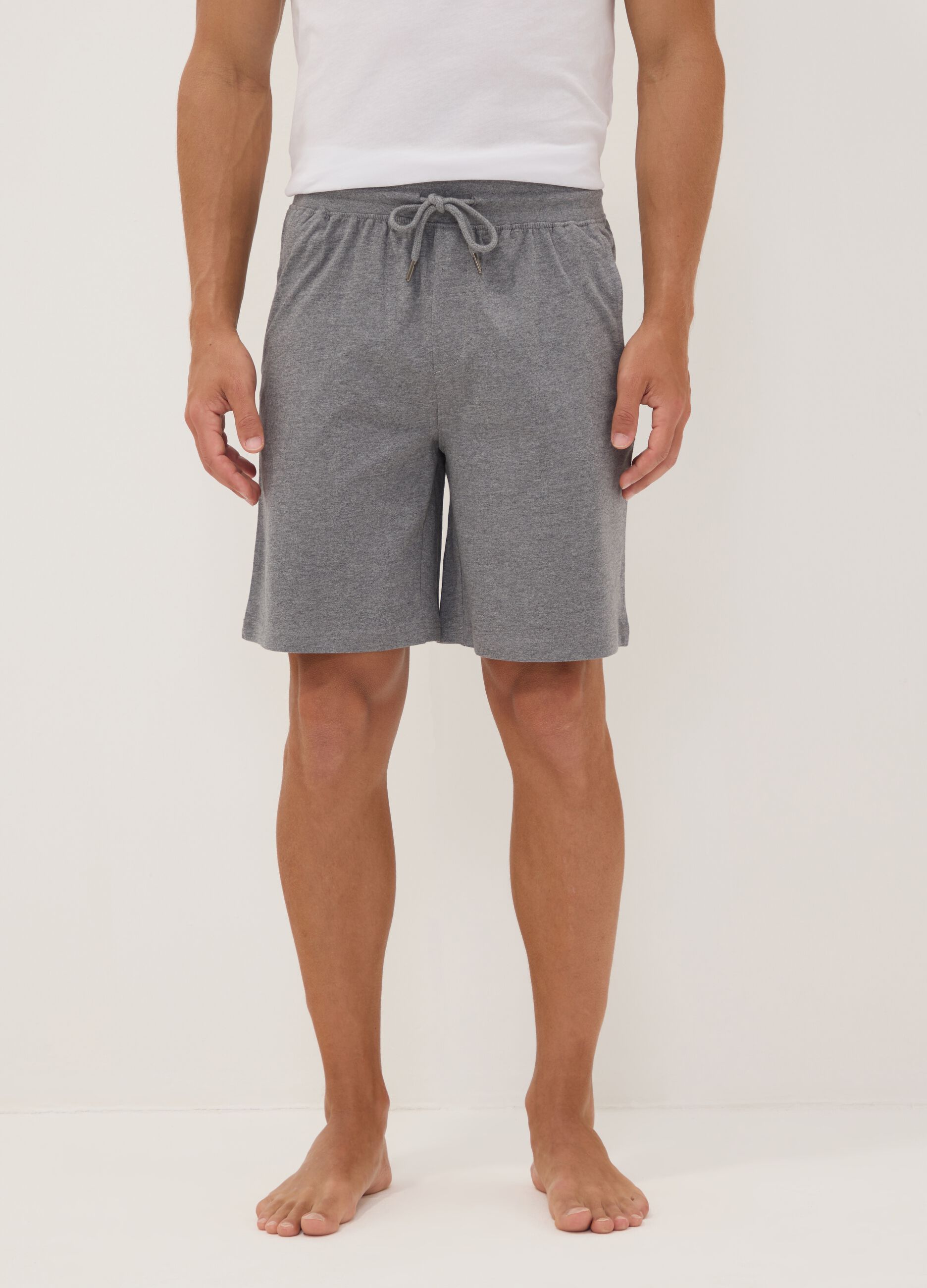 Pantaloncini pigiama grigi in cotone organico