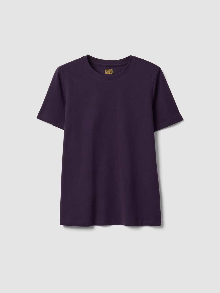 T-shirt viola in puro cotone organico a girocollo regular fit_4