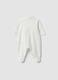 White pure organic cotton sleepsuit with built-in feet_1