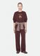 Brown cotton-blend sweatshirt with crew neck and teddy print_0