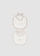 2-pack of grey and pink organic cotton bibs with prints for baby_0