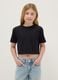 Girls' black pure cotton boxy fit t-shirt_0
