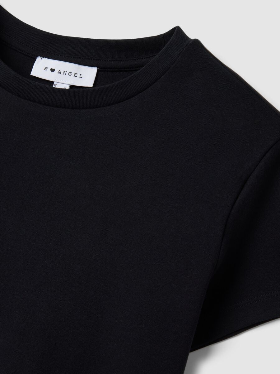 Black pure cotton regular fit T-shirt_5