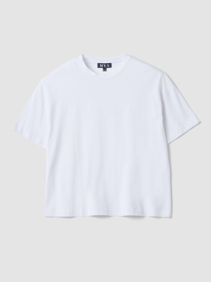 White cotton and stretch modal regular-fit T-shirt_4