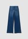 Blue wide-leg stretch cotton jeans_6