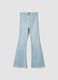 Blue flared jeggings in stretchy cotton and viscose for girls_0