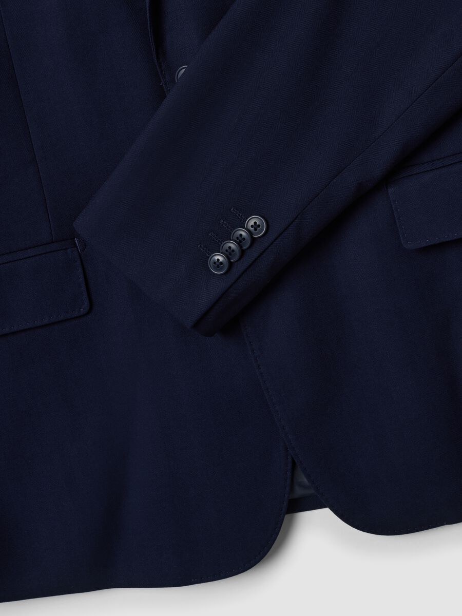 Blazer blu in viscosa elasticizzata slim fit_1