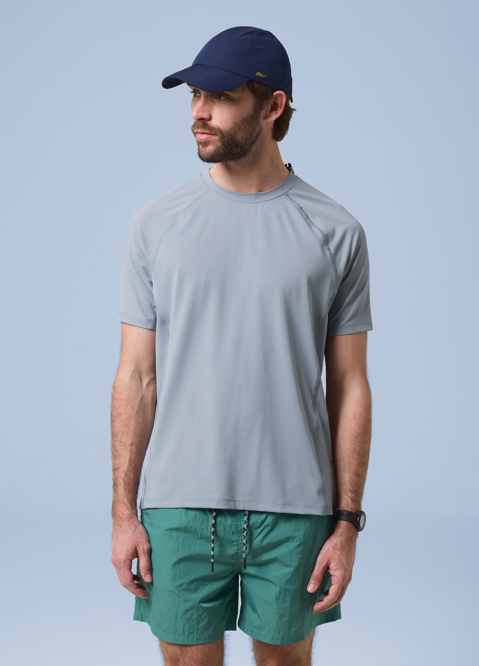 T-shirt grigia in tessuto elasticizzato ALTAVIA SAILING