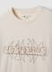 Beige pure cotton T-shirt with front print_5