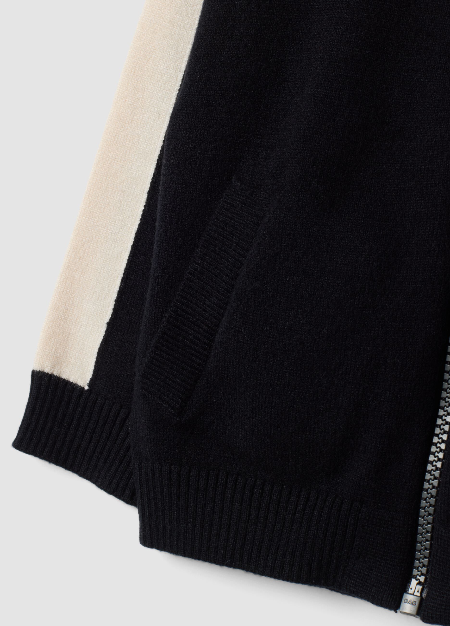Black viscose-blend cardigan with zip and toy car patch