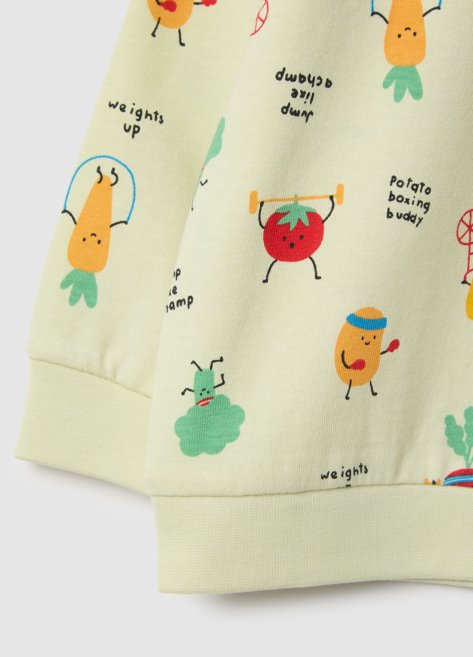 Yellow newborn pyjamas in pure cotton regular fit with prints