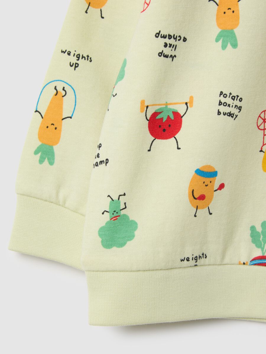 Yellow newborn pyjamas in pure cotton regular fit with prints_3