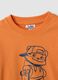 Orange oversized organic cotton jersey T-shirt with print for boys_2