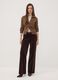 Brown wool-blend cardigan with polo collar_1