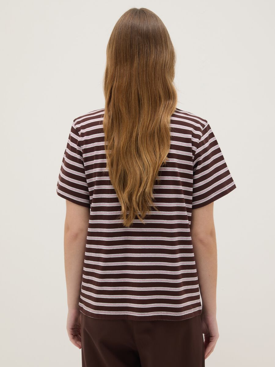 Multicolour Striped Pure Cotton Regular Fit T-shirt_4