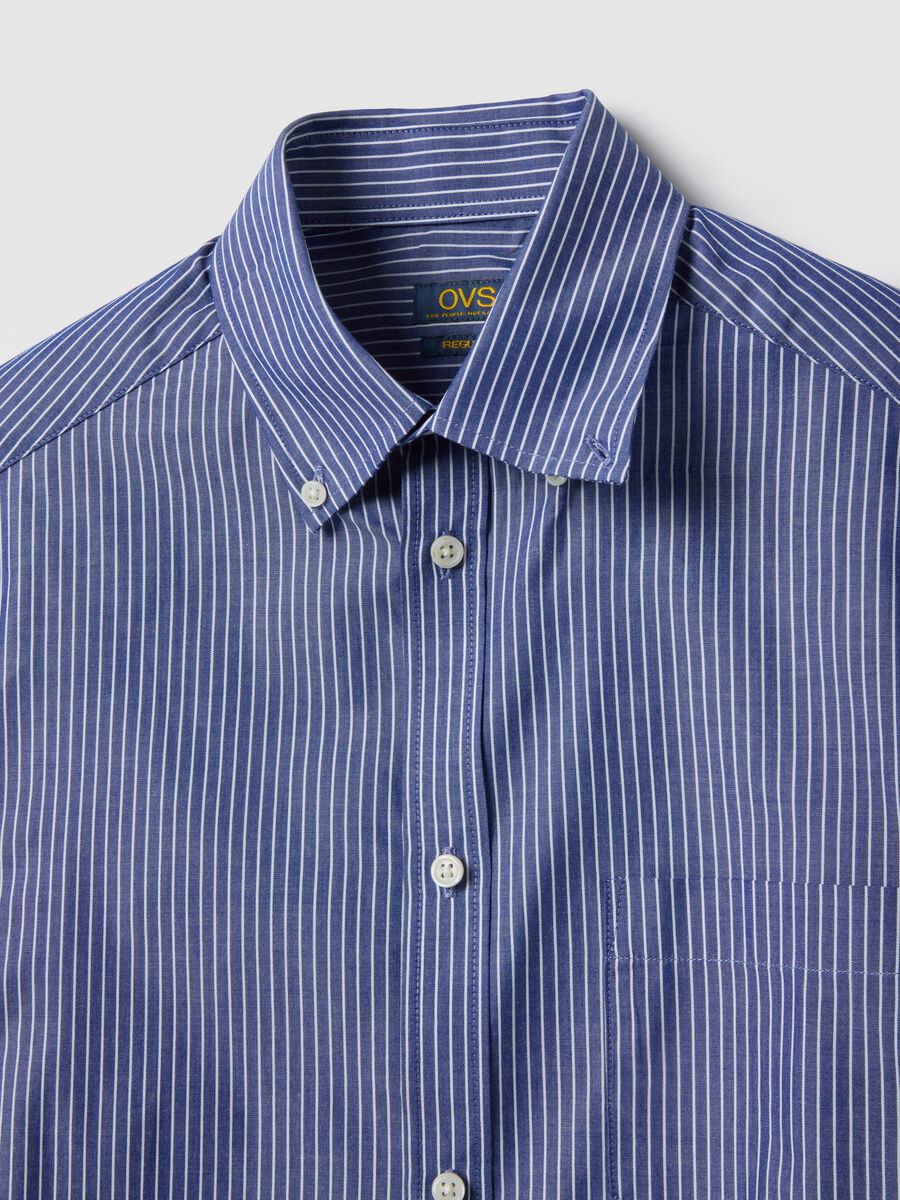 Multi-coloured striped cotton blend shirt, regular fit_5