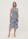 Blue pure cotton dress with print and matching belt, regular fit_1
