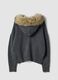 Grey stretch wool cardigan with contrasting collar_6