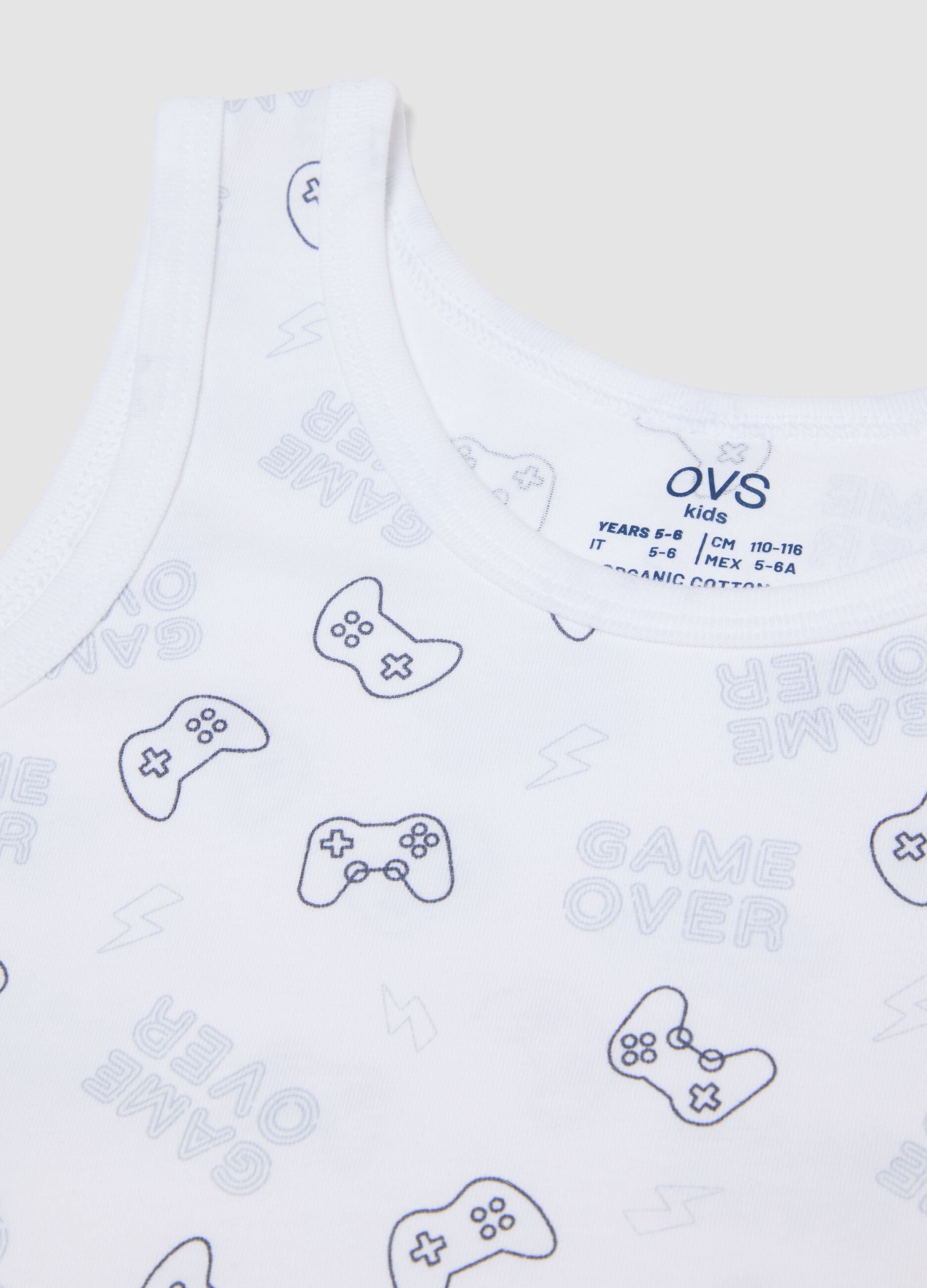 2-pack boys&rsquo; multicolour organic cotton vests with print
