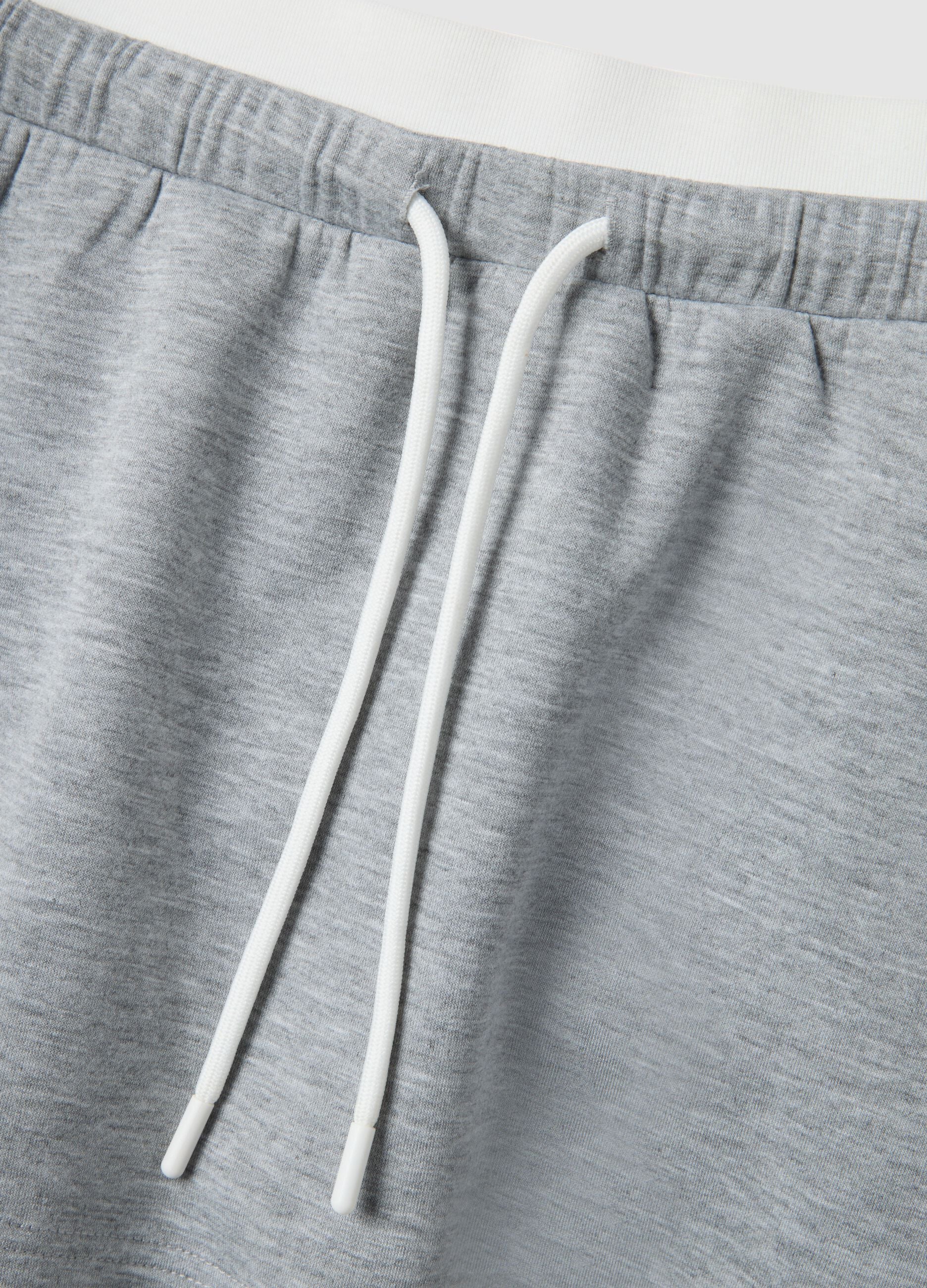 Grey regular fit miniskirt with elasticated waist