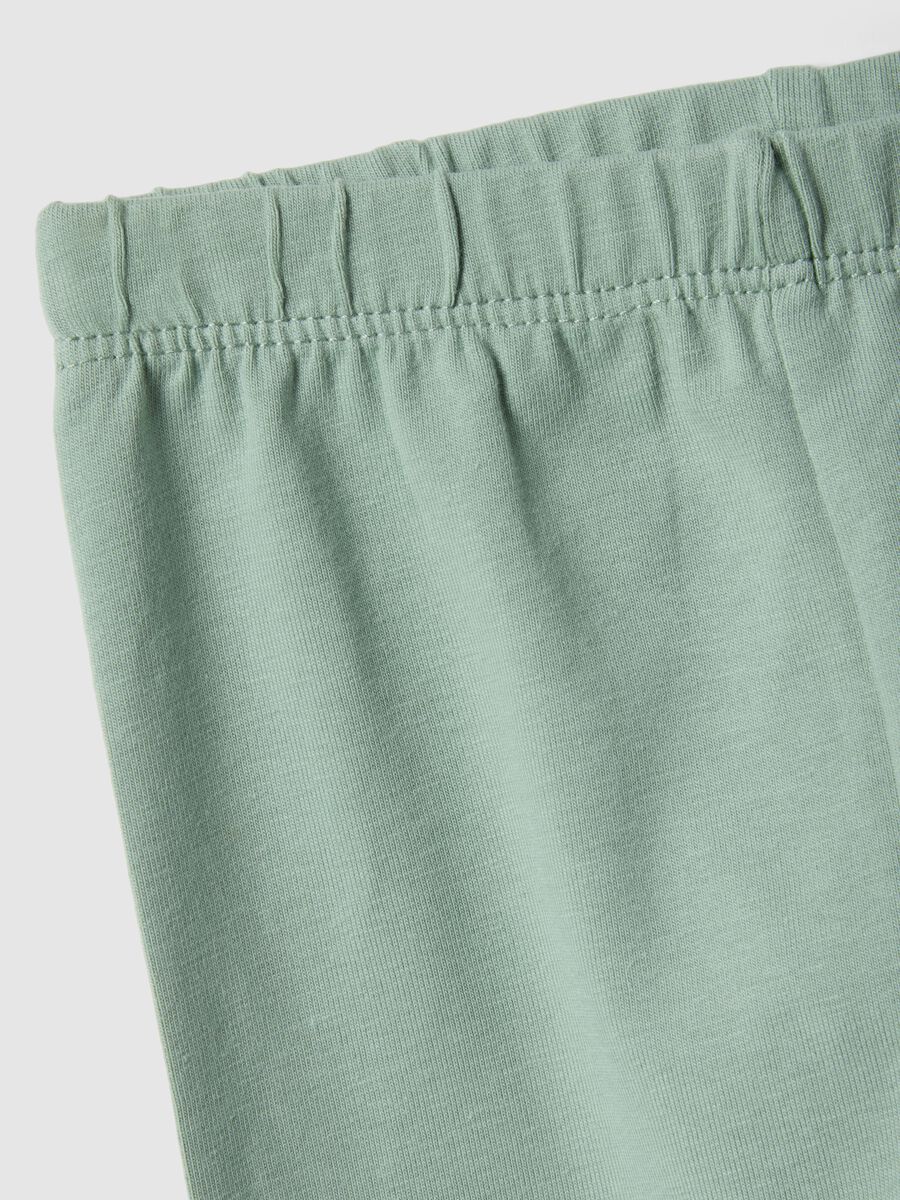 Leggings in cotone elasticizzato verdi da bimba skinny fit_2