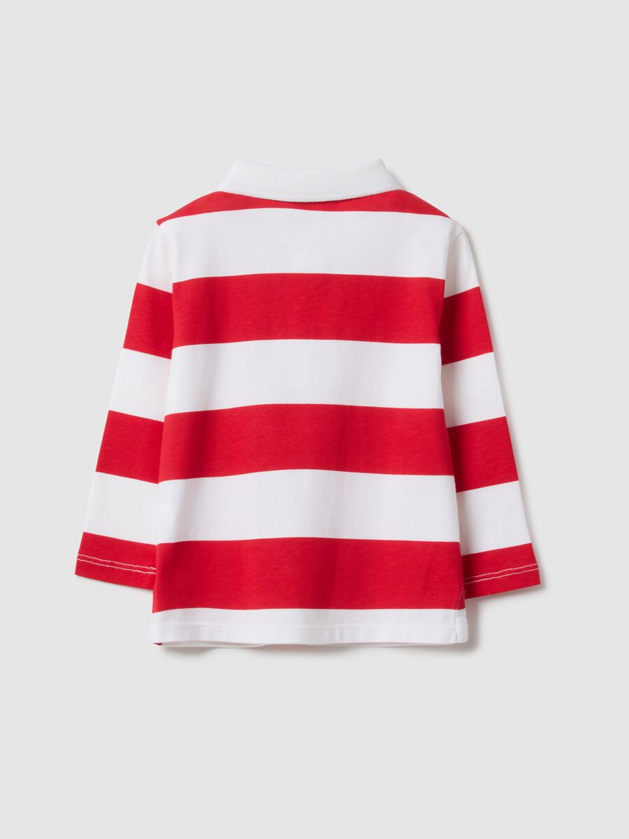 Polo a righe multicolor in puro cotone per bimbo regular fit_1