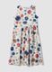 White sleeveless floral stretch-cotton dress, regular fit_4