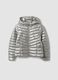 Grey ultralight padded jacket with hood and zip for girls_0