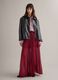 Regular fit red pleated long skirt_0