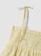 Yellow pure cotton cropped top with thin straps_5