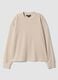 Beige viscose-blend crew-neck jumper, regular fit_0