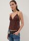 Brown sequin top with thin straps_3