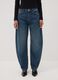 Blue denim pure cotton barrel-fit jeans_2