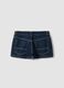 Blue pure-cotton denim shorts for girls, skater fit with studs_4