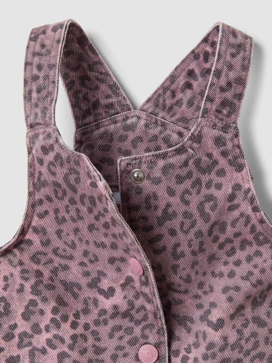 Pink wide-fit pure cotton animal print dress for baby girl_2