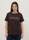 Regular fit pure cotton brown T-shirt with text_1