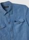 Men's blue shirt in linen and cotton blend_5